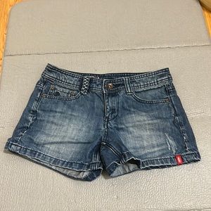 Denim short shorts
